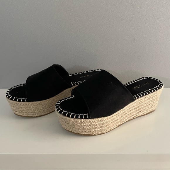 BAMBOO Shoes - BAMBOO Black Espadrille Platform Sandals